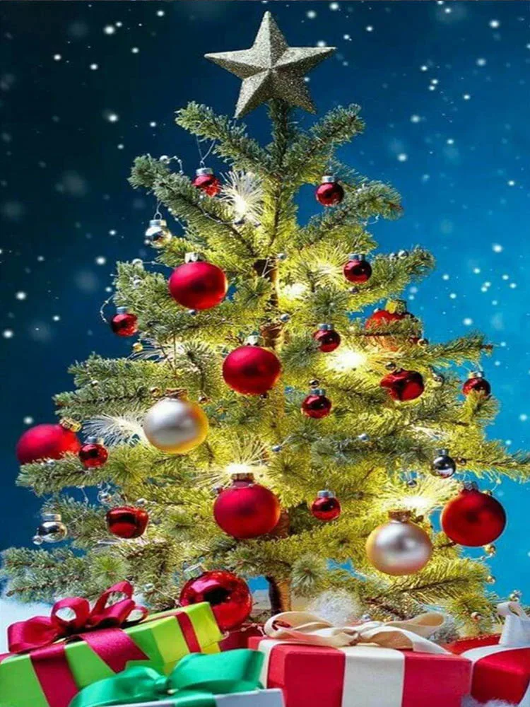 Сделай Сам алмаз окрашенный Рождественский подарок 5D алмазная вышивка Санта Клаус дерево фото специальные Стразы Крест вышитое домашнее украшение - Цвет: k003