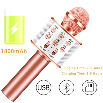 

Wireless Karaoke Handheld Microphone Player Bluetooth Mic Speaker LHB99