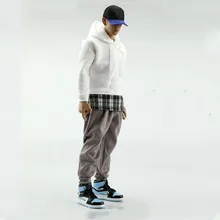 

1/6 Scale Hooded Sweatshirt Male Clothes Accessory Soldiers Fake Two Pieces Sweater White Colors for 12" Figure