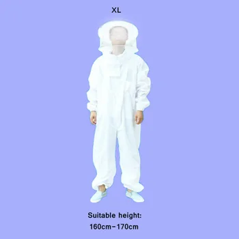 

XXXL Beekeeping Protective Equipment Veil Bee Keeping Full Body Suit Smock White Full Body Bee Remover Gloves