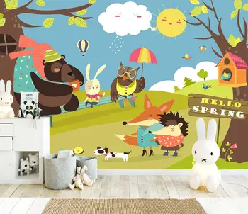 

[Self-Adhesive] 3D Cartoon Animal WG359 Wall Paper mural Wall Print Decal Wall Murals Belly