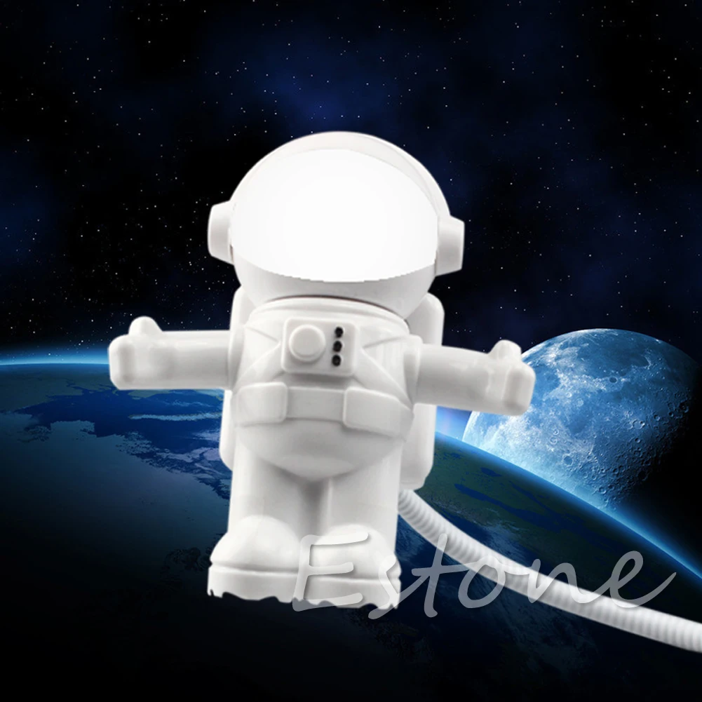 USB астронавт Powered Мини светодиодный белый ночной Светильник Лампа для ноутбука PC чтения