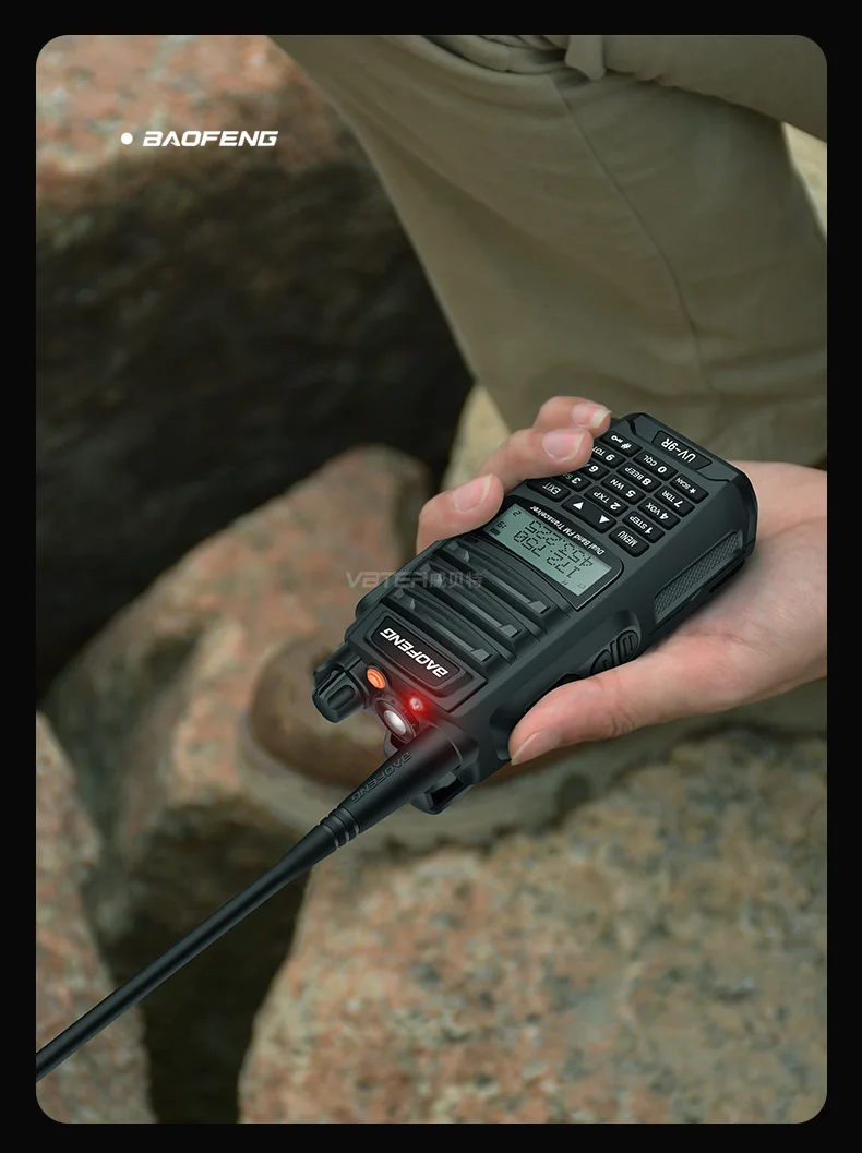 2 шт. BaoFeng UV-9R IP67 водонепроницаемая портативная рация VHF 136-174 MHz/UHF 400-520MHz Двухдиапазонная UV 9R Ham портативная рация