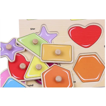 

Children's Wooden Puzzle Montessori Education Shape Cognitive Hand Grasping Toy Board Baby Gift Letter Mathematics