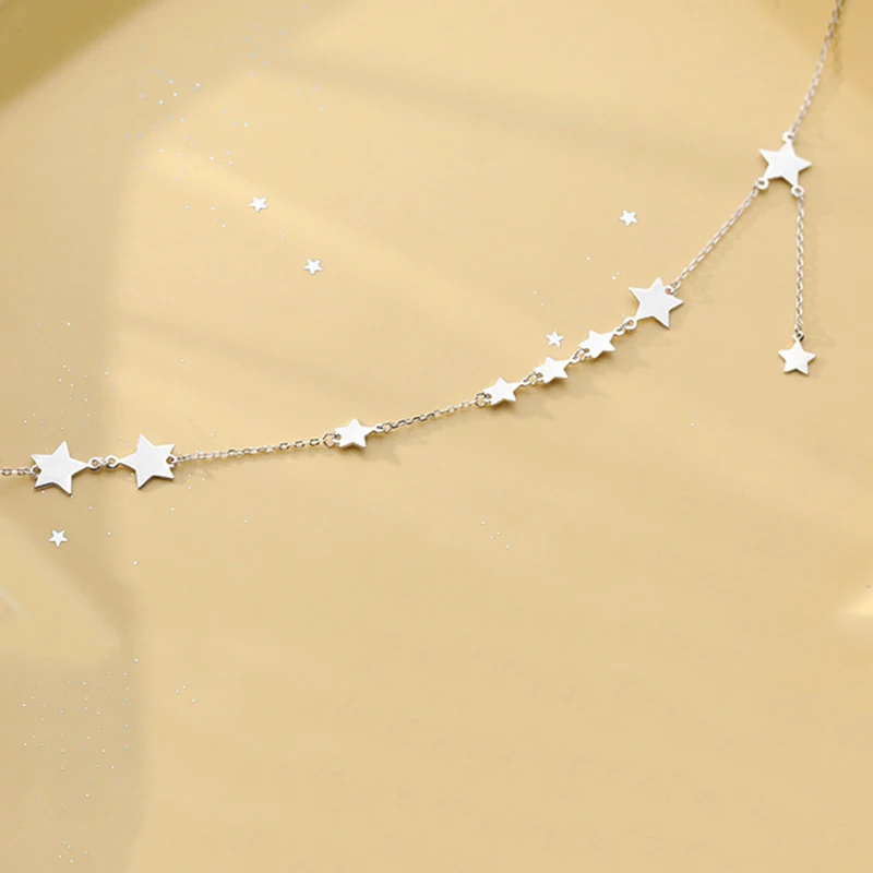 XIYANIKE 925 пробы серебряные Модные Простые звезда Pandent Цепочки и ожерелья с подвесками Для женщин ювелирные изделия с геометрическим принтом ручной работы вечерние аксессуары