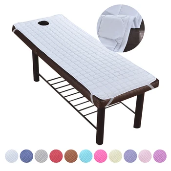 

Soft Polyester Massage Table Bed Sheet Elastic SPA Treatment Relaxation Table Bed Cover Sheet With Face Breath Hole