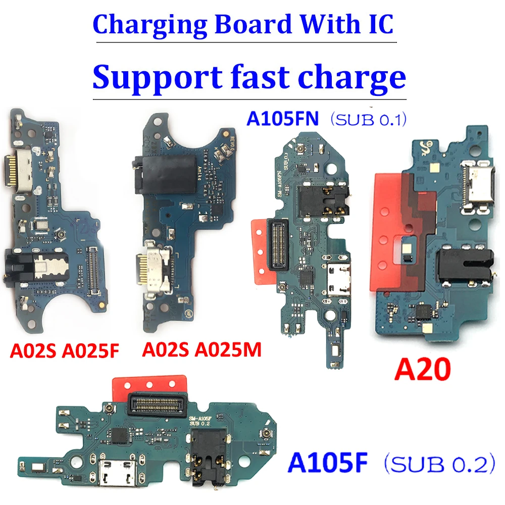 Оригинальный USB-разъем для зарядки плата гибкий кабель Запчасти Samsung A02S A105FN A21S A20S
