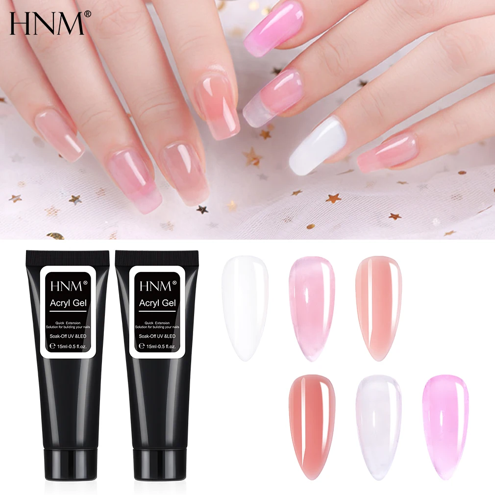 

HNM UV Acryl Gel Poly gel 15ML Builder Nail Extension Acrylic Poligel Acrylgel Fake Nails Forms Sticker Brush For Gel Polish Art