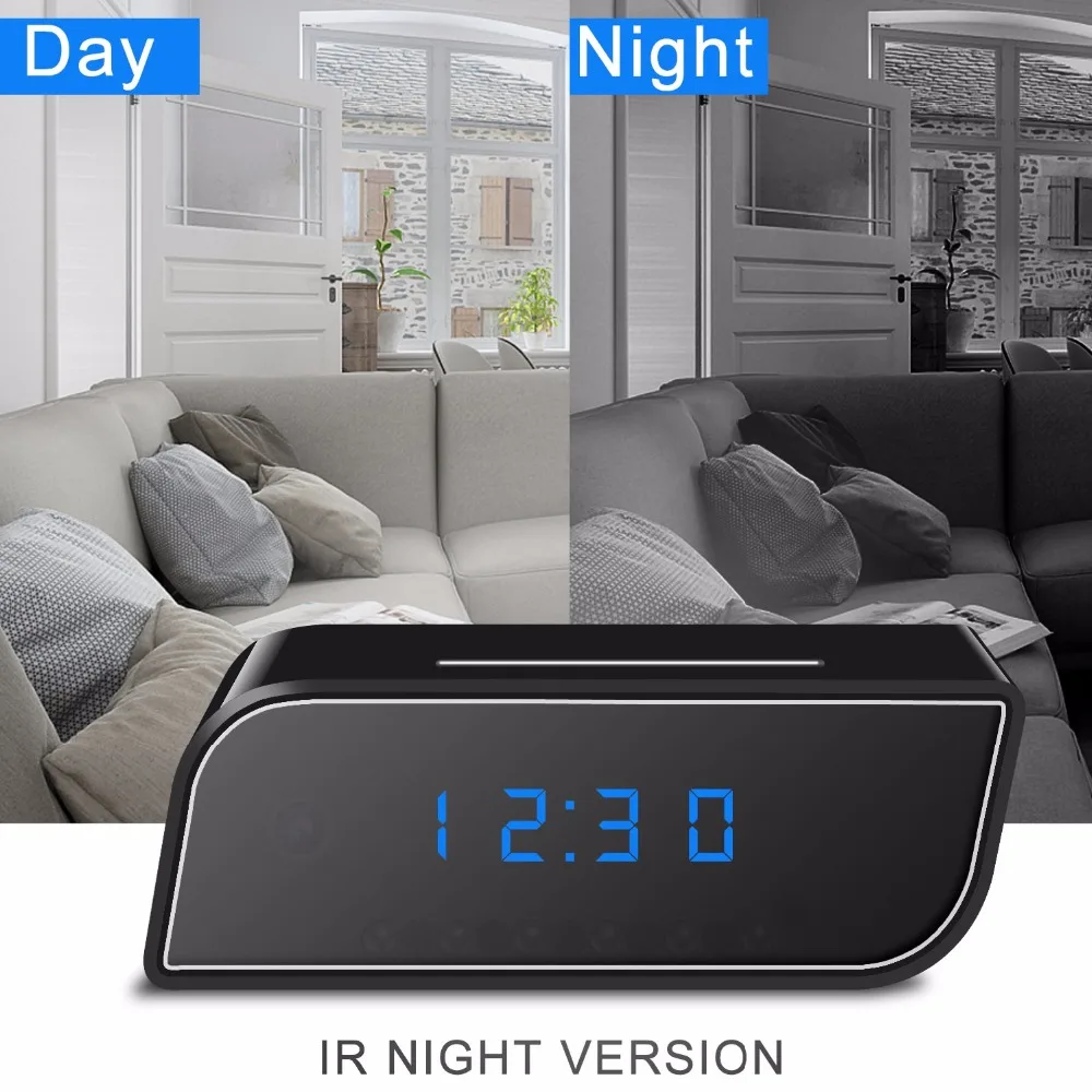 Secret Desktop Table Clock With Micro Video Mini Camera Wifi IP Cam Full HD 1080p Wireless Minicamera Wi-Fi Small Microcamera DV