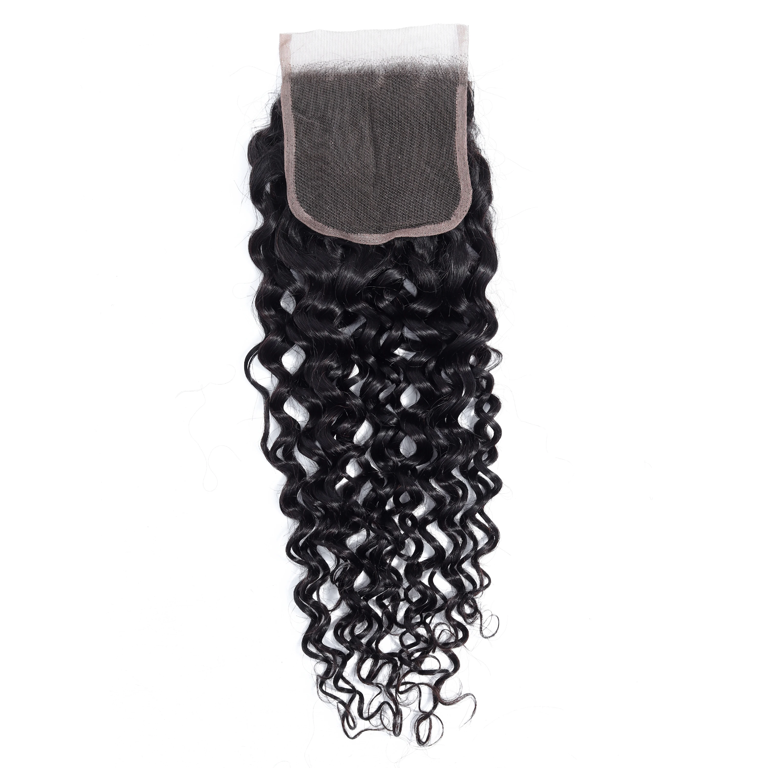 Human Hair Lace Closure 4x4 Swiss Lace Remy Brazilian Natural Color