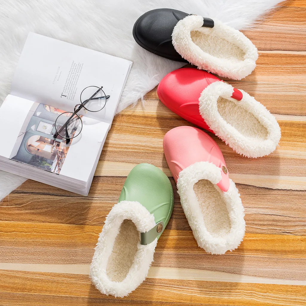 Г. Зимние женские садовые сабо, теплые меховые домашние тапочки, сандалии для женщин, новая модная обувь, Вьетнамки, унисекс, шлепанцы без задника,# Z