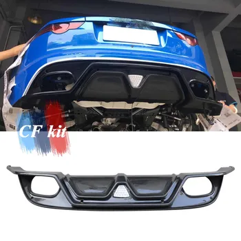 

CF Kit Real Carbon Fiber Rear Lip Diffuser With LED Light For Jaguar F-TYPE 2018UP Rear Bumper Spoiler Spiltters Car Styling