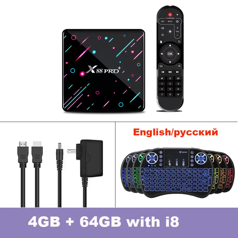 X88 PRO Plus Android Tv Box RK3368 8 Восьмиядерный Android 9,0 4K(3840x2160 пикселей) H.26 SetTop Box 4 ГБ DDR3 32GB128GB медиаплеер - Цвет: 4GB64GB Add i8