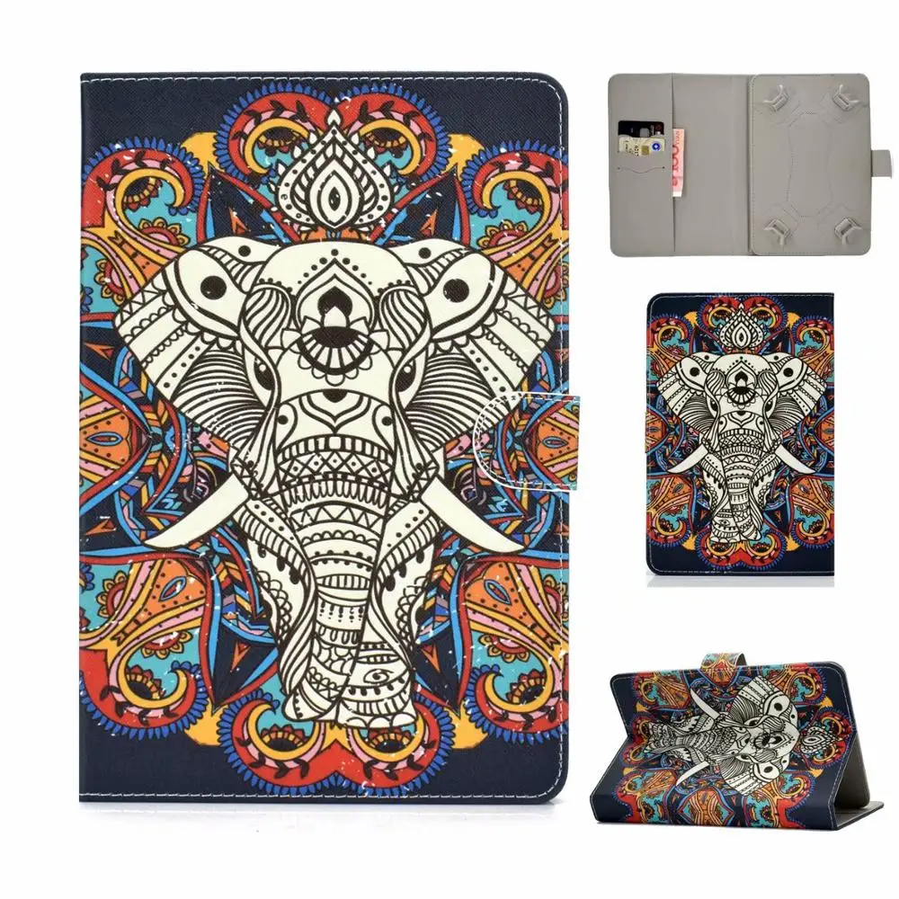 Цветной рисунок мультфильм Кожаный чехол для планшета Amazon Kindle Fire 7 samsung Tab 7 для 7 дюймов Универсальный Флип Стенд Funda+ ручка