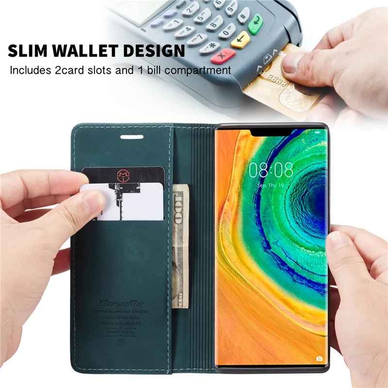 Кожаный чехол кошелек с откидной крышкой для Huawei P40 P20 P30 Mate 30 Lite Pro P Smart 2019