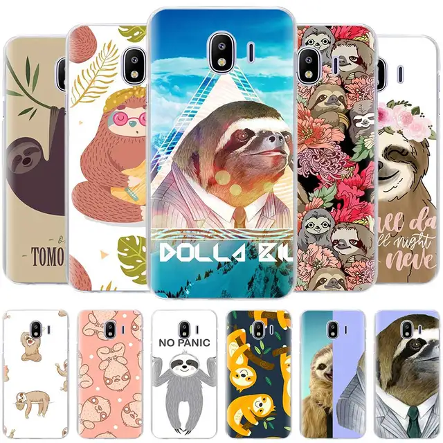 US $1.86 Grey Sloths and Flowers Cases for Samsung Galaxy J4 Plus J6 Plus J8 2018 J3 J5 J7 2017 J5 Prime har