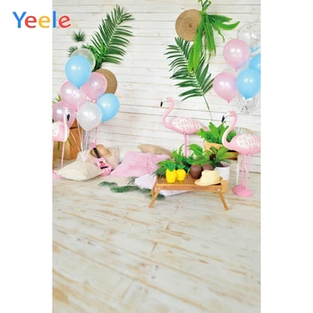 

Baby Birthday Wooden Board Kids Party Balloon Birds Photography Backdrops Personalized Photographic Background For Photo Studio