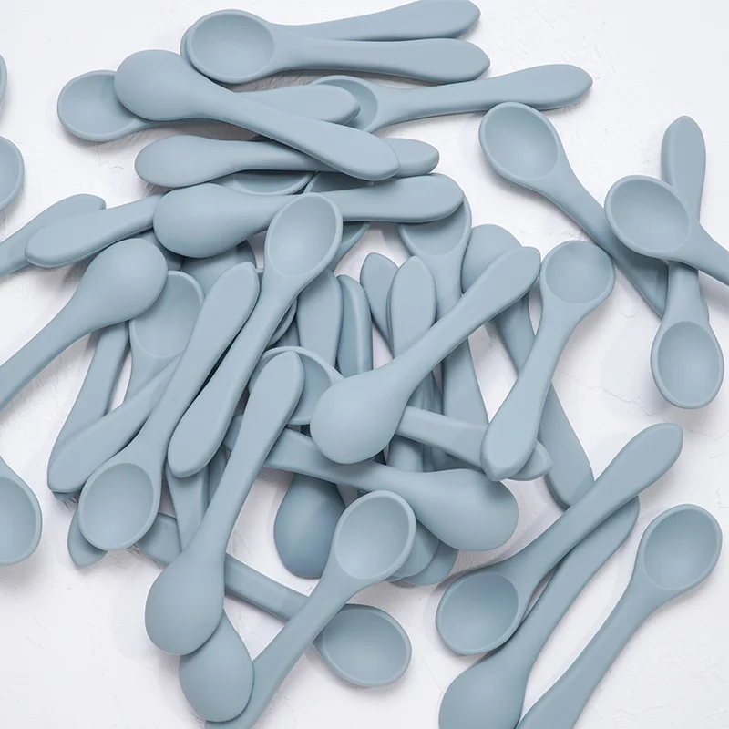 Boys Girls Silicone Spoon Feeding Baby Spoons Toddler Flatware for Kids silicone feeding spoon