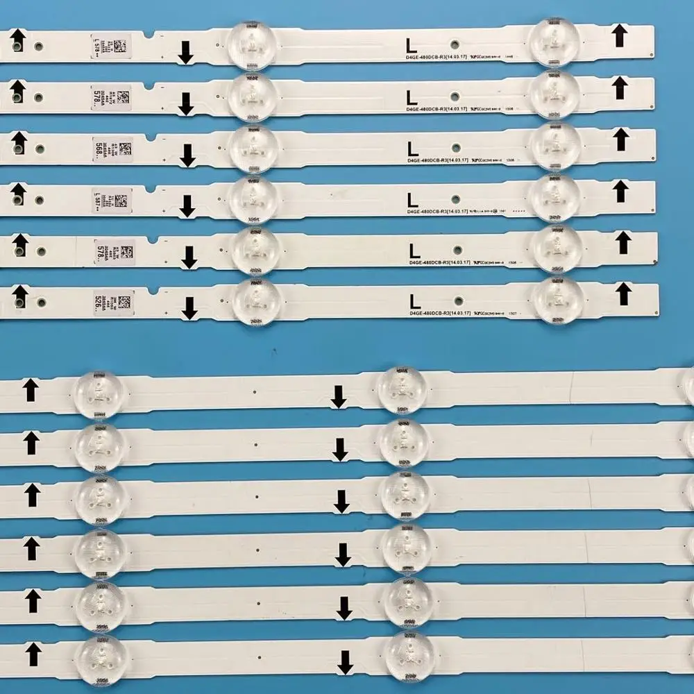 Fita de led para retroiluminação (12) para samsung ue, para ue48h6470, ue48h6240, ue48j6275, ue48h6200, ue48j6270, ue48h5000, ue48h548270