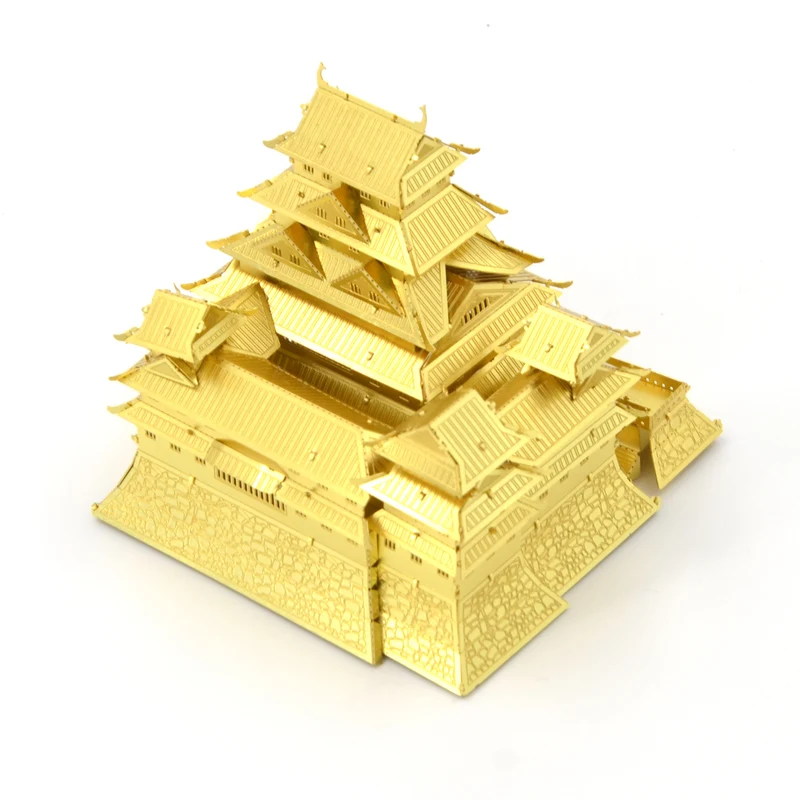 Металл DIY собранная модель 3D Трехмерная головоломка Япония Himeji замок латунная версия