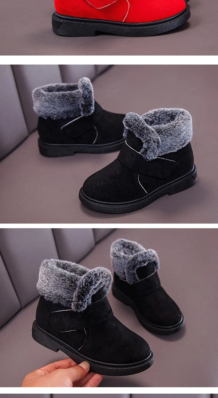 Детские модные ботинки; зимние шерстяные ботинки «Челси» для девочек-подростков; зимние ботинки для больших мальчиков; кроссовки из искусственной кожи для маленьких детей