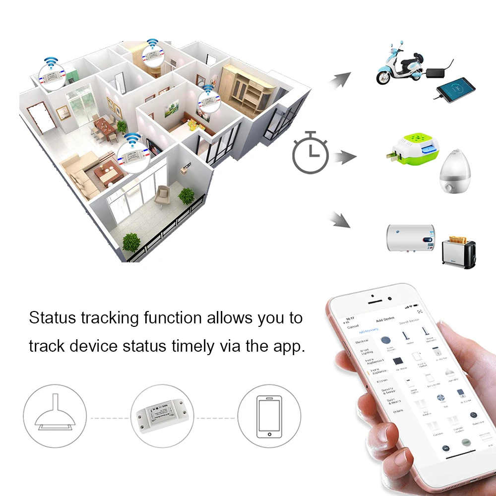 4 шт. wifi Интеллектуальный переключатель DIY выключатель модуль приложение дистанционное управление работает для Amazon Alexa Google Home IFTTT для умного дома
