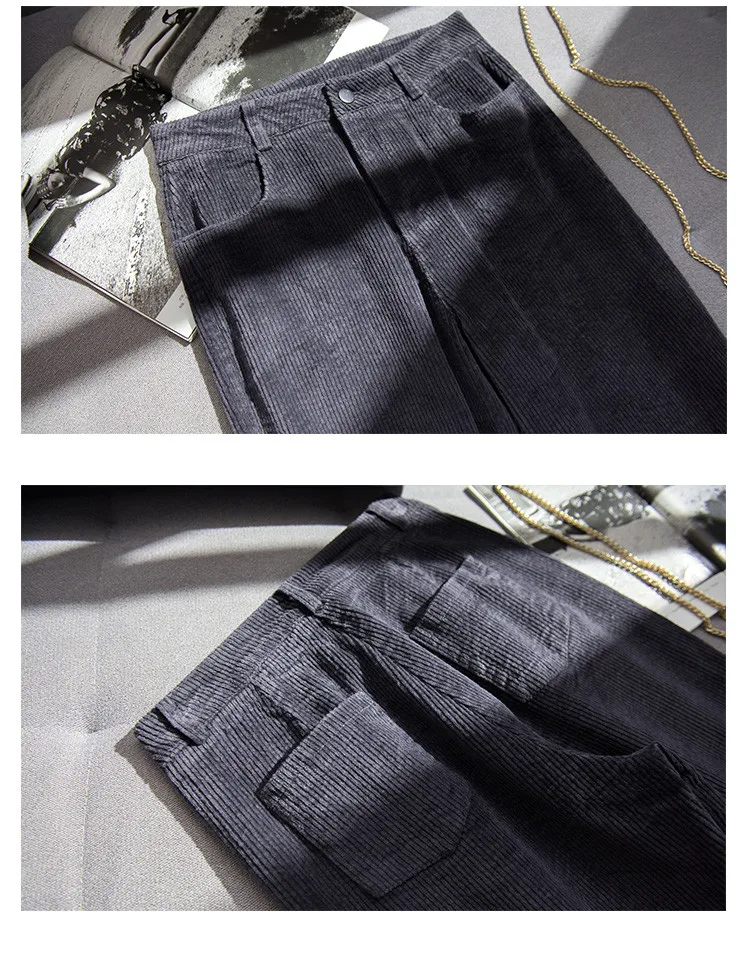 JUJULAND женские зимние брюки однотонные свободные вельветовые прямые брюки 658
