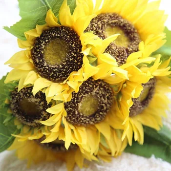 

7Pcs/lot Artificial Sunflower Fake Sun Flower Wedding Decor Living Room Party Decoration Flower Christmas Decorations for Home