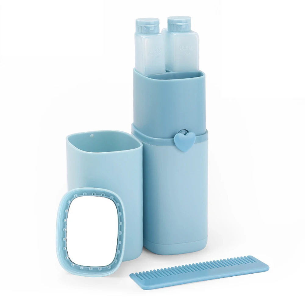 

Portable Home Toothbrush Holder With Comb Partition Gargle Mirror Ventilation Organizer Toiletry Storage Box ABS Travel