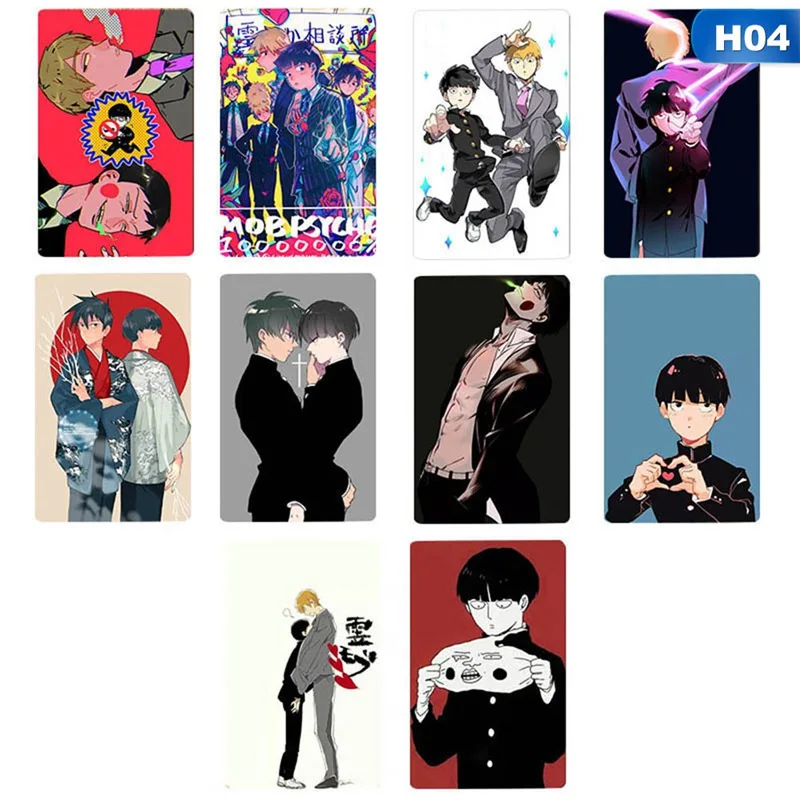 10 шт./компл. аниме Mob Psycho 100 рельефный плакат Mobu Saiko Hyaku фигурная наклейка для подарков