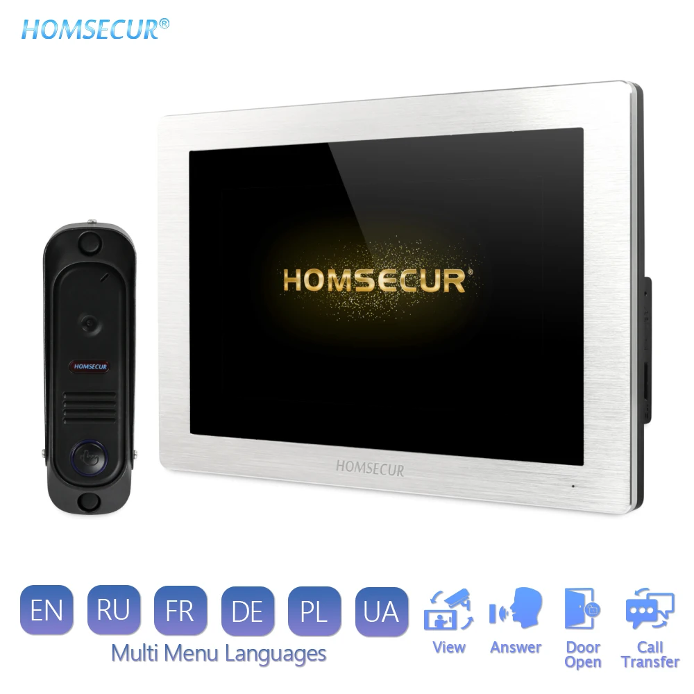 Видеодомофон HOMSECUR проводной 7 дюймов с сенсорным экраном датчиком движения и