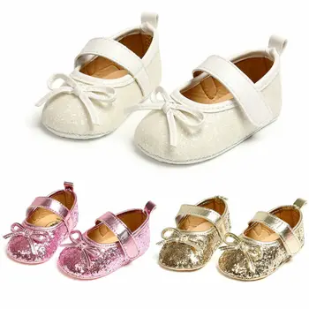 

Baby Bling Bow Shoes Soft Anti-slip Bowknot Princess Moccasins Toddler Infant Shoe Gifts Sweet Cute 2019