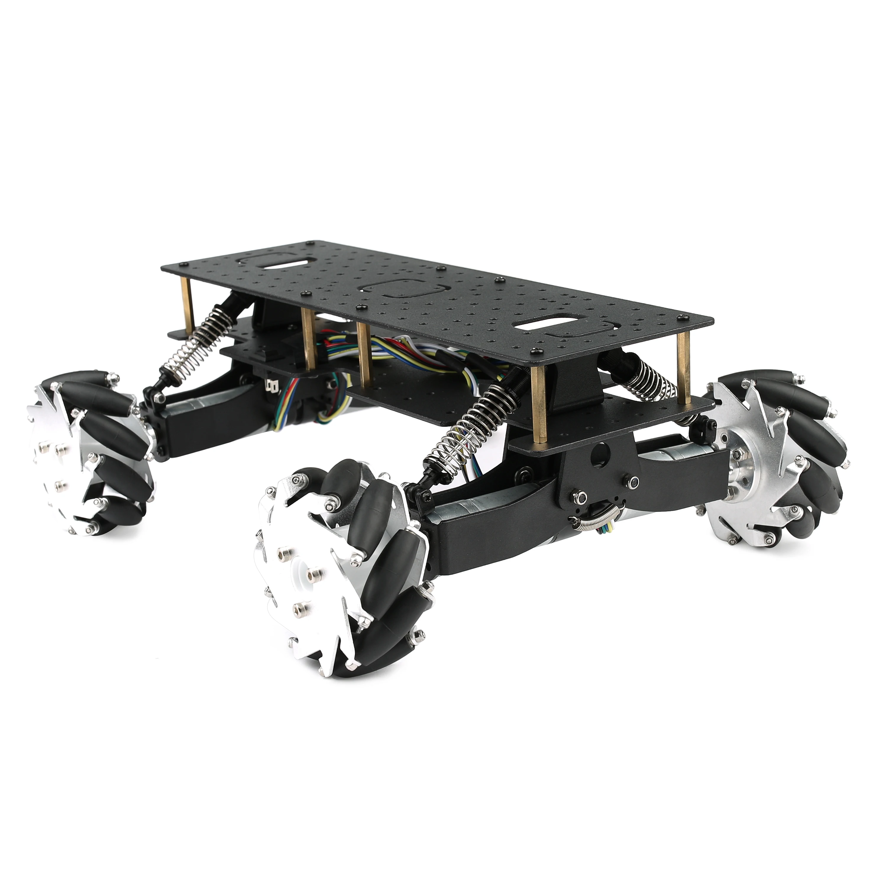 

4WD Mecanum wheel chassis DC motor car chassis with shock absorption omnidirectional mobile ROS flat DIY robot toy