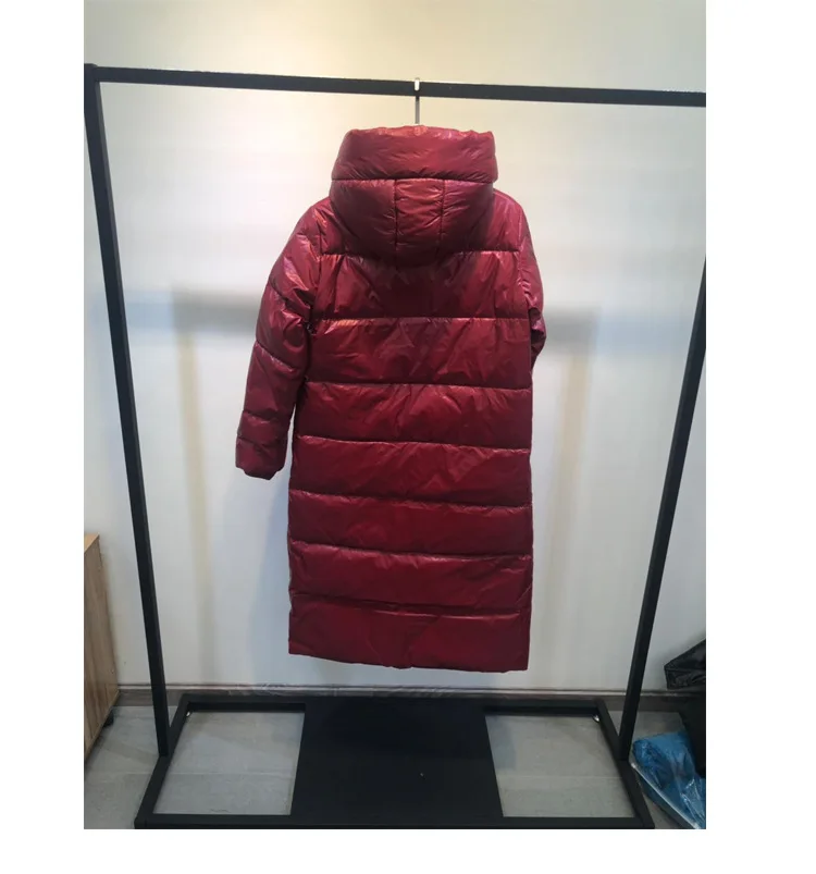 Pinghu стиль средней длины женский пуховик с капюшоном приталенное пальто стиль средней длины плотное