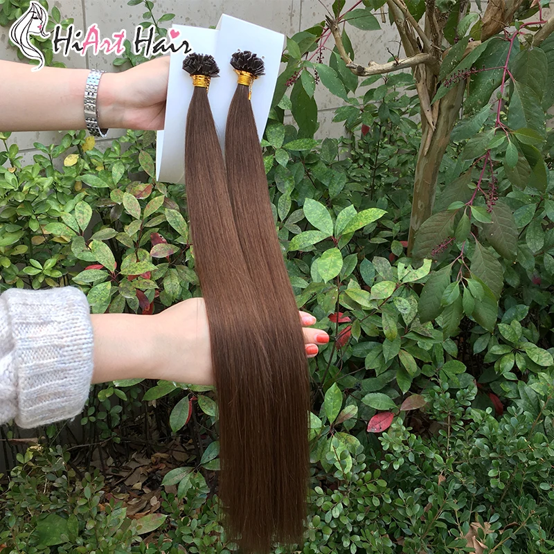 Волосы для наращивания HiArt 1 г 100% натуральные волосы remy keratin Заводские двойные