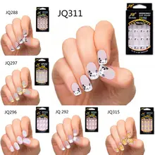 Novo 24 pçs unhas falsas francês unhas falsas para unhas de design de arte do prego dicas