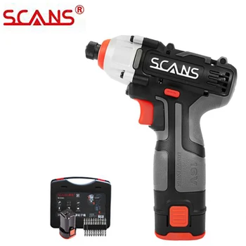 

SCANS SC2161 Professional Tool 16V Cordless Lithium Impact Driver Impact Screwdriver with Li-ion Battery Free Return
