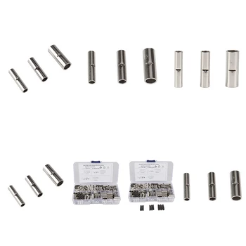 

300Pcs Non-Insulated Butt Connectors Gauge Seamless Uninsulated Electrical Wire Ferrule Cable Crimp Terminal Kit B99