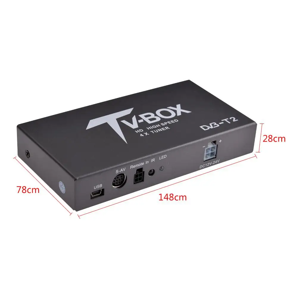 DVB-T2 высокоскоростная Автомобильная цифровая ТВ-приставка DVB-T EN300 744/DVB-T2 EN302 755 настоящие четыре тюнера для высокоскоростного вождения цифрового автомобиля ТВ-приставка