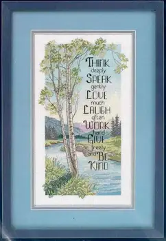 

Fishxx Printed on Canvas DMC Counted Chinese Cross Stitch Kits set Embroidery Needlework Tree scenery Words