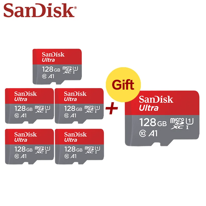 Купите пять получите один бесплатный sandisk TF карта Micro SD карта 32 Гб C10 64 ГБ Мини карта памяти 128 ГБ Флэш-карта 200 ГБ 5+ 1