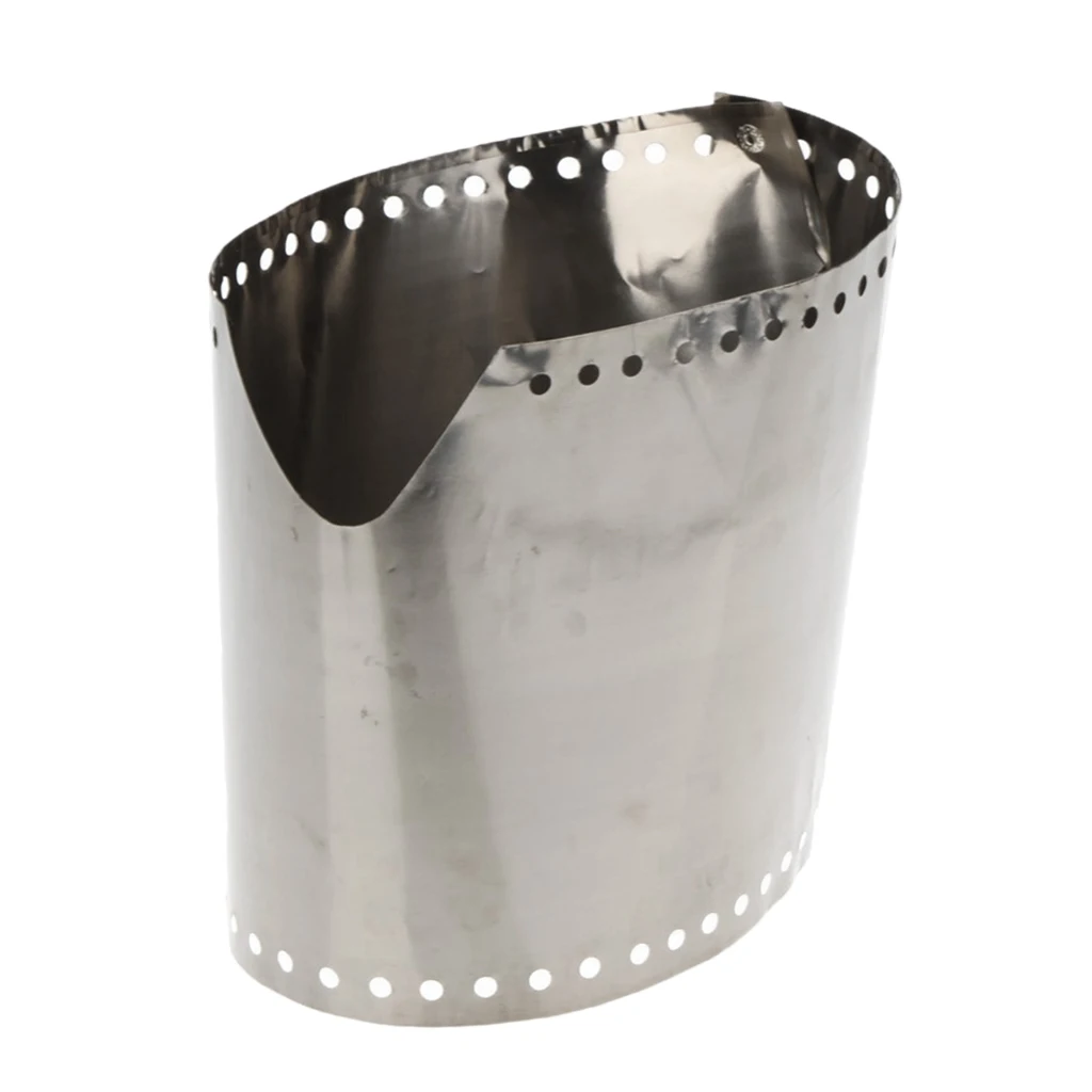 0.03mm Ultra-thin Titanium Foil Wind Shield Outdoor Cooking Roll Up Windshield Screen w/ Carry Bag 58cmx15cm / 58cmx19cm