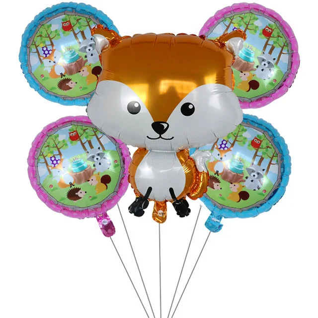 Воздушные шарики в виде животных енота лисы фольги баллон гелия с днем рождения джунгли мальчик девочка вечерние украшения детский игрушечный детский душ воздушные шары - Цвет: Бежевый