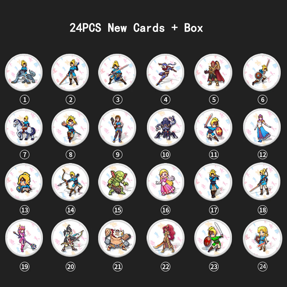 

24pcs zelda Breath of the Wild amiibo card zelda Link Awakening NFC card ntag215 Tag Diablo Splatoon 2 Super Odyssey for amiibo