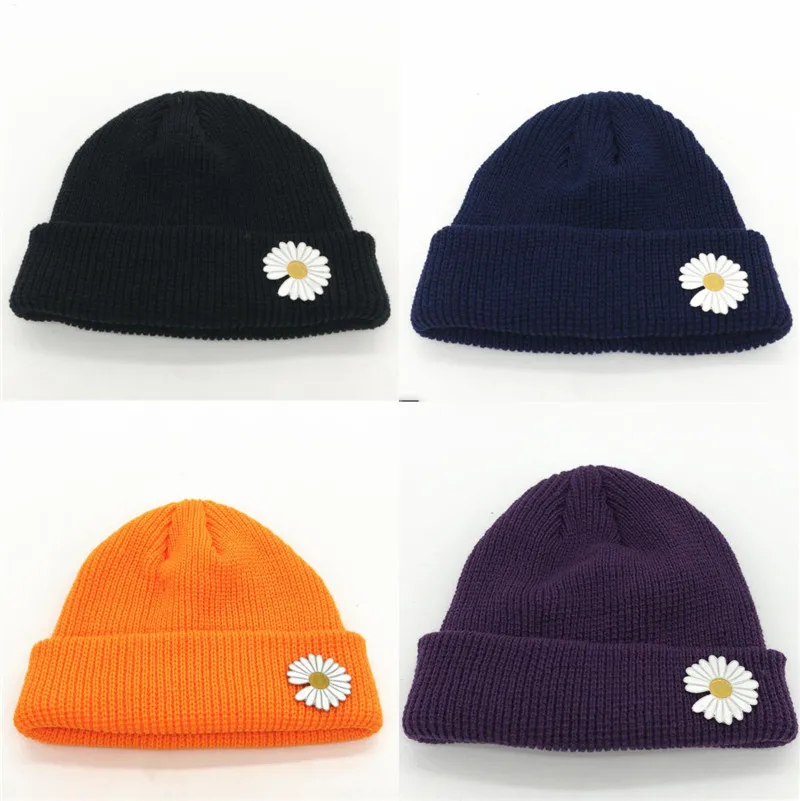 KPOP G-Dragon Beanie, шерстяная шапка с принтом маргаритки, Peaceminusone, шапка с дыней