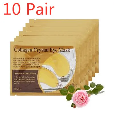 10pair 10/5/2 пары Crystal коллагеновая маска для глаз 24K Gold Eye патчи для ухода лечение темных кругов возле глаз, удаляйте гель эффектом против морщин TSLM2 - Цвет: 10pair