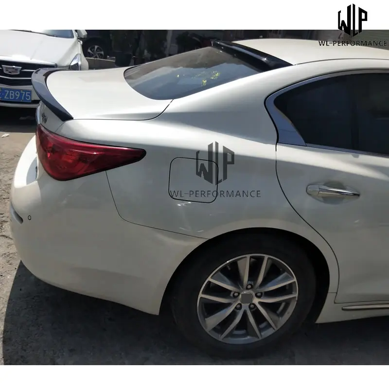 High quality Carbon fiber Car body kit rear spoiler top wing Car styling For infiniti Q50 Car Styling-up