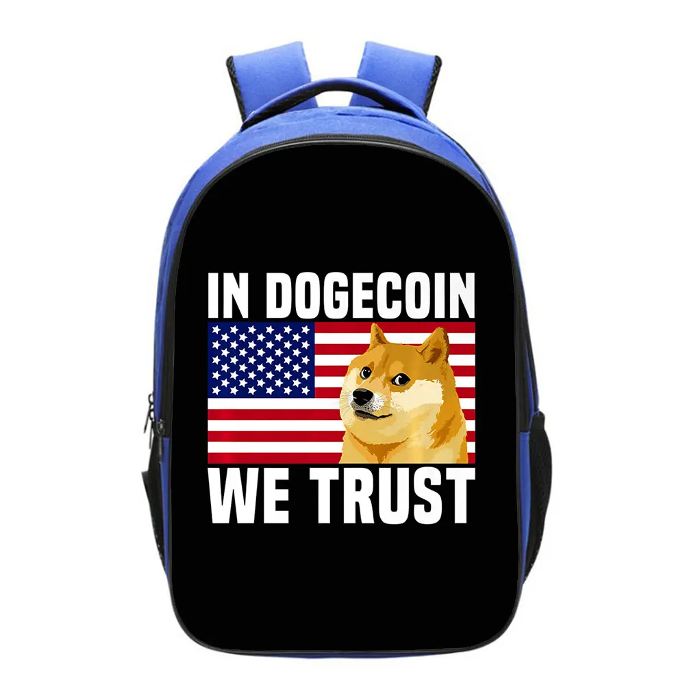 Dogecoin Backpack Casual School Bag Laptop knapsack Student School Bag Teen Bookbag Outdoor Travel Bag Mochila