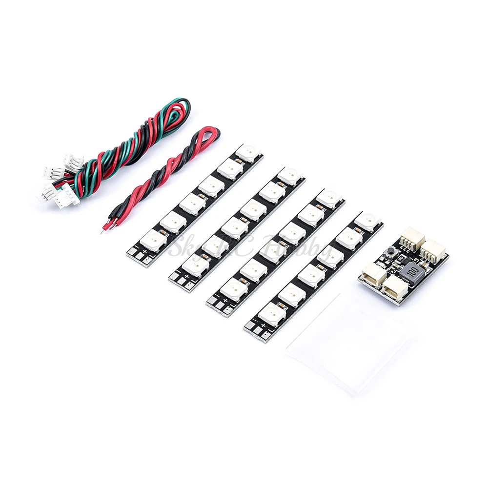 WS2812 LED Strip Light 2-6S 7 Colors Switchable with LED Controller Board for FPV RC Drone - 4pcs/lot