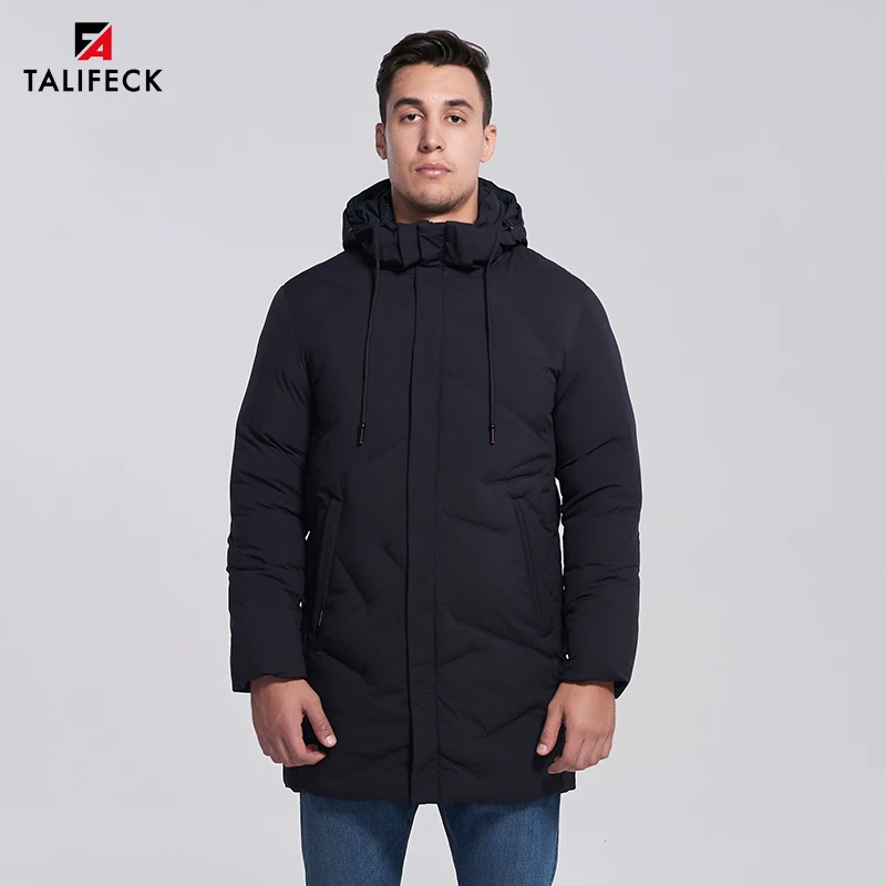 2022 New Winter Coat Men Cotton Padded Jacket Hooded Windproof Mens